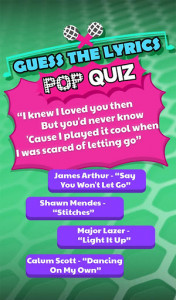 اسکرین شات بازی Guess The Lyrics POP Quiz 6