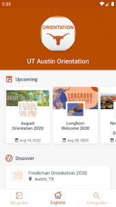 اسکرین شات برنامه UT Austin Orientation 2