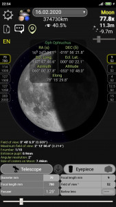 اسکرین شات برنامه Telescope calculator 1