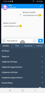 اسکرین شات برنامه Handcent Next SMS Danish Language pack 1