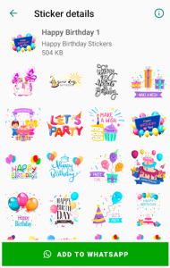اسکرین شات برنامه Happy Birthday Stickers for WhatsApp WAStickerApps 2