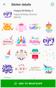 اسکرین شات برنامه Happy Birthday Stickers for WhatsApp WAStickerApps 5