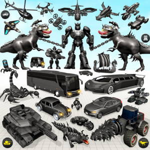 اسکرین شات 1 بازی Dino Robot Car Game:Robot Game