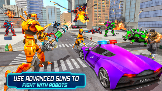 اسکرین شات 5 برنامه US Police Robot Car Game 3d