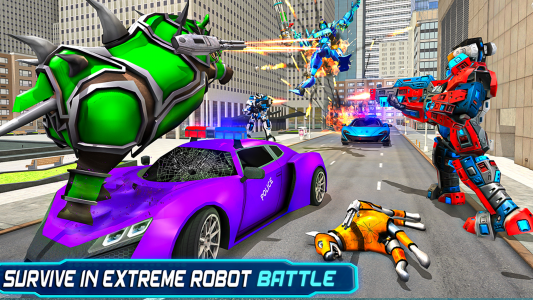 اسکرین شات برنامه Police Robot Car Game 3d 6