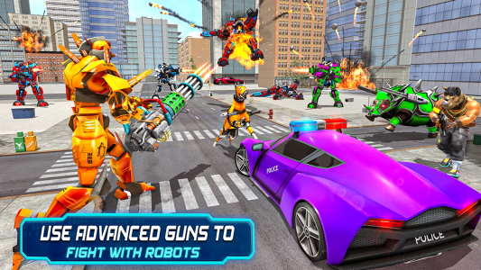 اسکرین شات برنامه Police Robot Car Game 3d 5