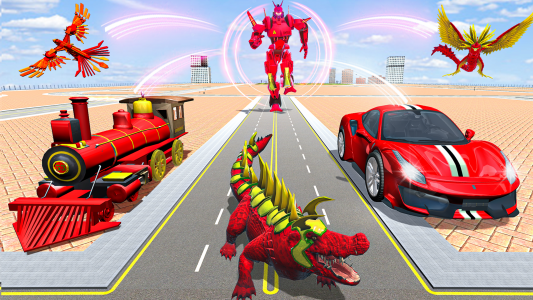 اسکرین شات برنامه Crocodile Robot Car Games 3d 5