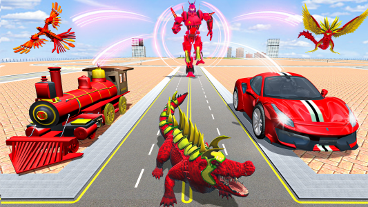 اسکرین شات برنامه Crocodile Robot Car Game 3d 5