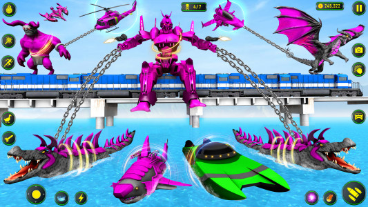 اسکرین شات برنامه Crocodile Robot Car Games 3d 2