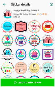 اسکرین شات برنامه Happy Birthday Stickers for WhatsApp 8