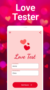 اسکرین شات 2 برنامه Love tester: Real Love Tests