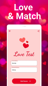 اسکرین شات 1 برنامه Love tester: Real Love Tests