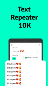 اسکرین شات برنامه Text Repeater: Repeat Text 10K 1