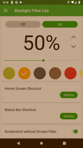 اسکرین شات برنامه Bluelight Filter Lite 1