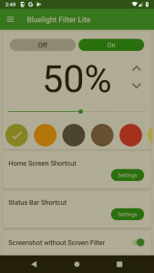 اسکرین شات برنامه Bluelight Filter Lite 2