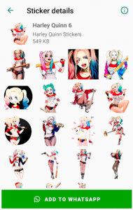 اسکرین شات برنامه Harley Quinn Stickers for WhatsApp - WAStickerApps 6