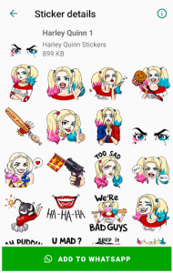 اسکرین شات برنامه Harley Quinn Stickers for WhatsApp - WAStickerApps 1