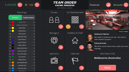 اسکرین شات بازی Team Order: Racing Manager (Race Management Games) 4