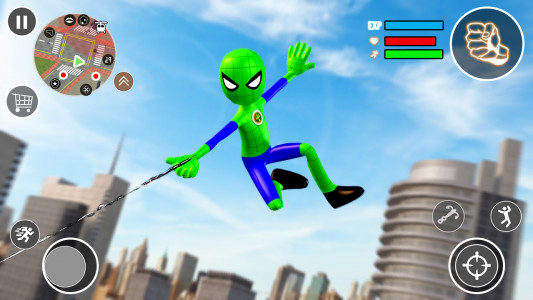 اسکرین شات بازی Flying Stickman Rope Hero 2