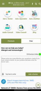 اسکرین شات 1 برنامه Ask A Doctor - 24x7