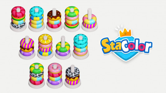 اسکرین شات 2 بازی Stacolor: Color Hoop Puzzle