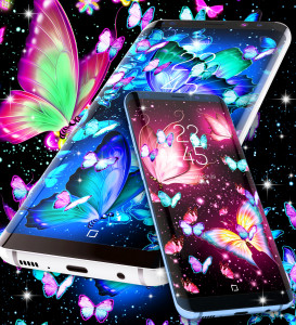 اسکرین شات برنامه Neon butterfly glow wallpapers 6