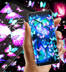 اسکرین شات برنامه Neon butterfly glow wallpapers 5