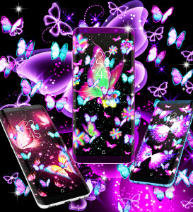 اسکرین شات برنامه Neon butterfly glow wallpapers 7