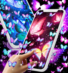 اسکرین شات برنامه Neon butterfly glow wallpapers 3