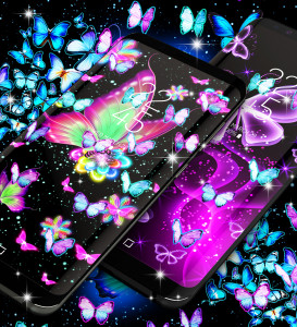 اسکرین شات برنامه Neon butterfly glow wallpapers 4