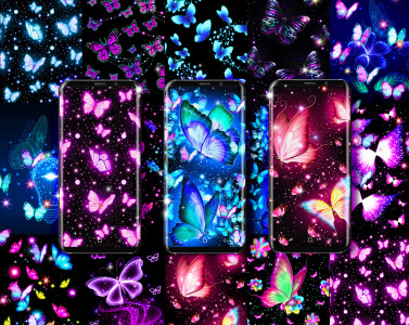 اسکرین شات برنامه Neon butterfly glow wallpapers 2