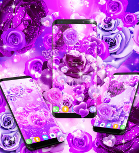 اسکرین شات برنامه Purple rose live wallpaper 5