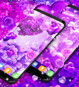 اسکرین شات 4 برنامه Purple rose live wallpaper