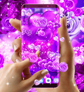 اسکرین شات 6 برنامه Purple rose live wallpaper