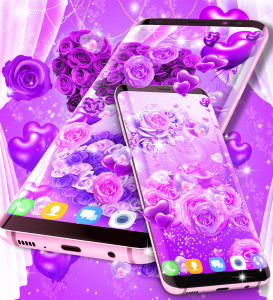 اسکرین شات برنامه Purple rose live wallpaper 7