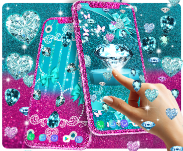 اسکرین شات برنامه Turquoise diamonds wallpapers 3