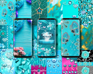 اسکرین شات برنامه Turquoise diamonds wallpapers 2