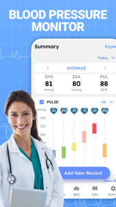 اسکرین شات برنامه Blood Pressure Monitor App 1