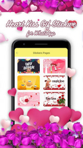 اسکرین شات برنامه Heart Kiss GIF Stickers For WhatsApp 2