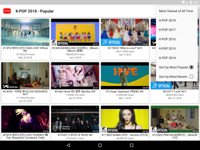 اسکرین شات برنامه K-POP Tube - Popular & Recent 1