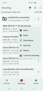 اسکرین شات 4 برنامه Voice Recorder in Background