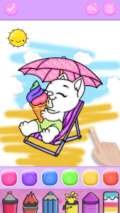 اسکرین شات 1 برنامه Cute Kitty Coloring Glitter