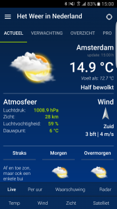 اسکرین شات 1 برنامه Weather in Holland: the app