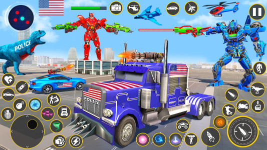 اسکرین شات 5 بازی Police Truck Robot Car Game 3D