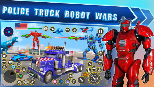 اسکرین شات 2 بازی Police Truck Robot Car Game 3D