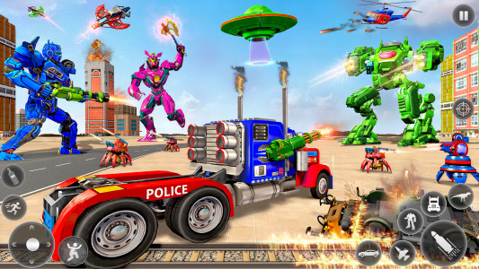 اسکرین شات 6 بازی Police Truck Robot Car Game 3D