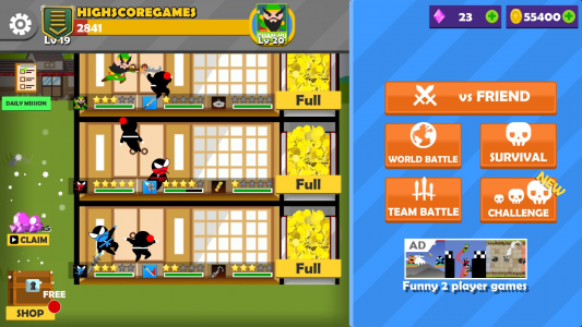 اسکرین شات بازی Jumping Ninja Battle 2 Player 6