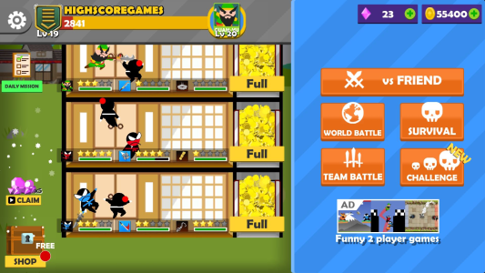 اسکرین شات 6 بازی Jumping Ninja Battle 2 Player