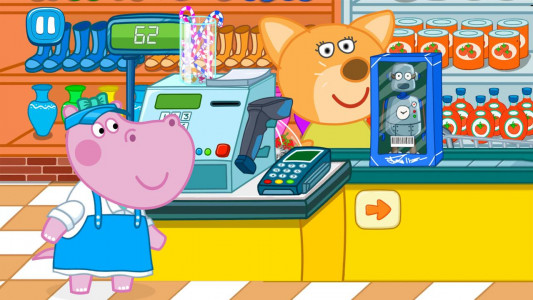 اسکرین شات بازی Hippo: Supermarket cashier 1