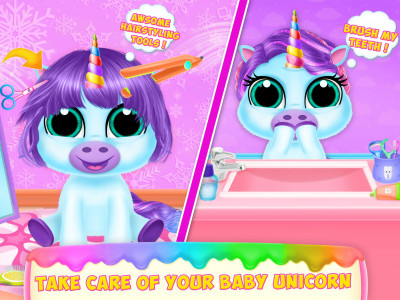 اسکرین شات برنامه Unicorn Baby Pet Care 5